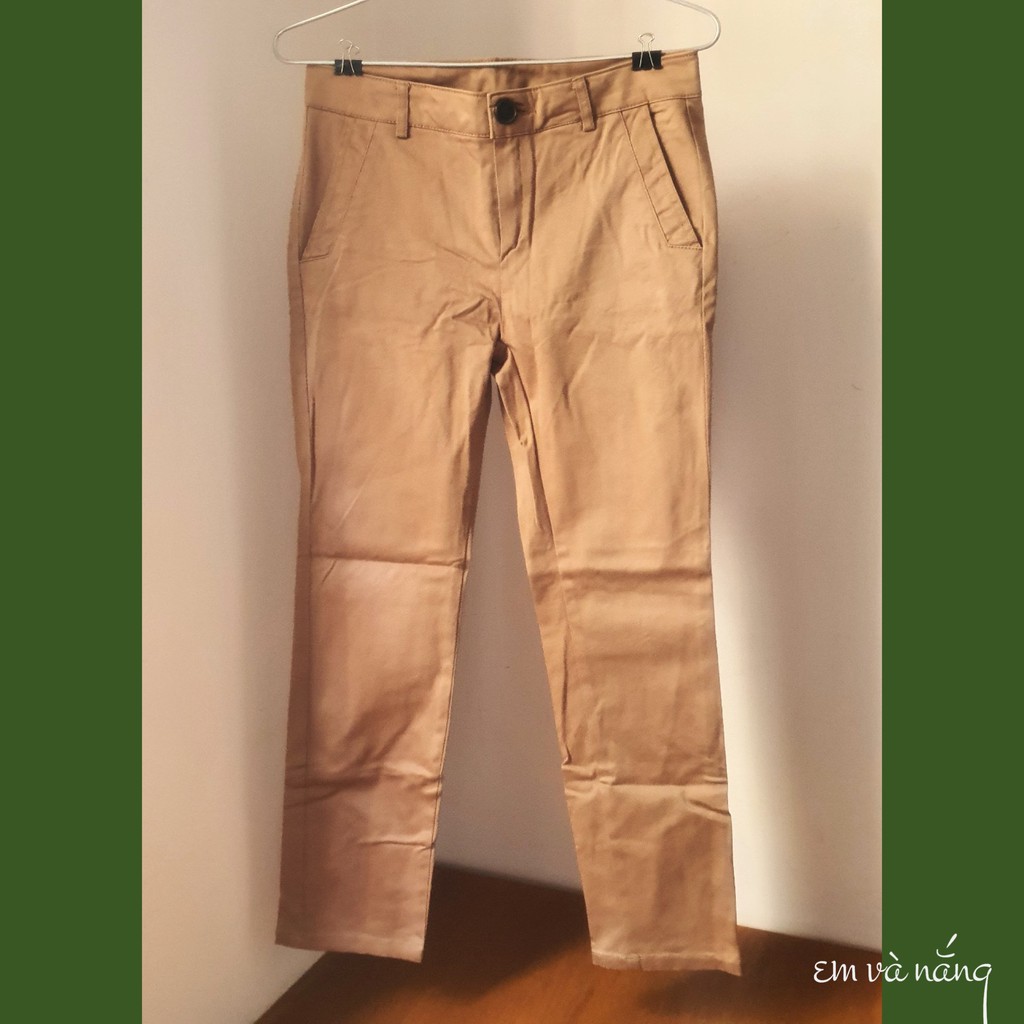 Quần kaki vintage Hàn hiệu VISIT in New York màu coffee sữa - Em và nắng