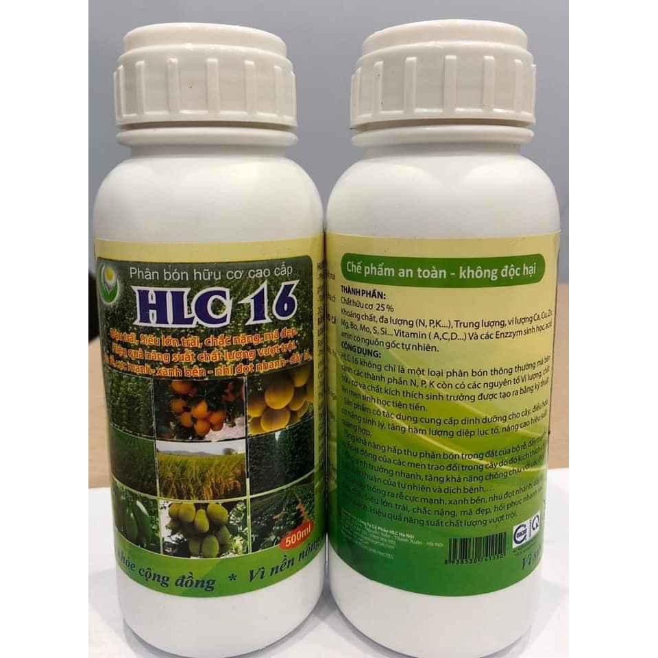 Chế phẩm sinh học phân bón lá hữu cơ cao cấp HLC 16.Hàng công ty chính hãng