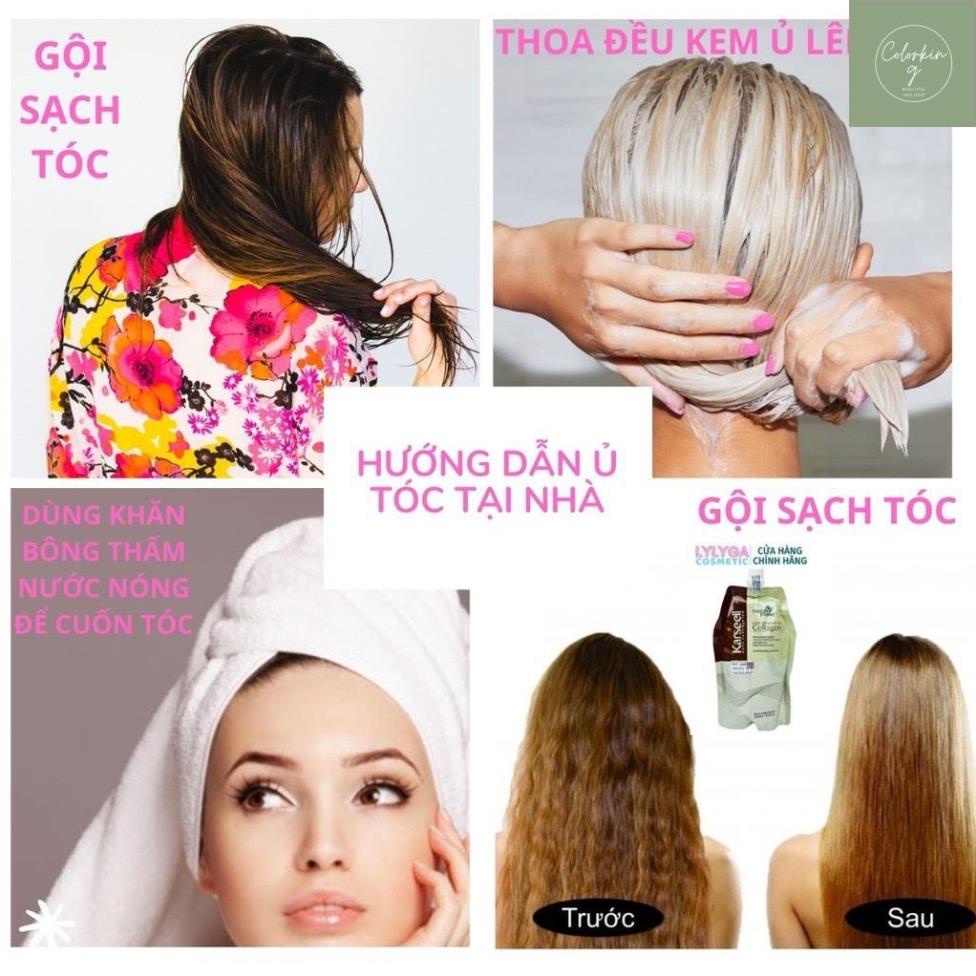 Kem ủ tóc Karseell Maca Power Collagen 500ml phục hồi hư tổn Hấp ủ tóc thẳng mượt bổ xung collagen LOẠI 1 CÓ TEM UT09