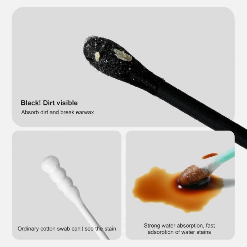 100 Cái / Hộp Bông Tai Bằng Nhựa Cho Bé Thìa Bông Tăm Bông Làm Sạch Giấy Thấm