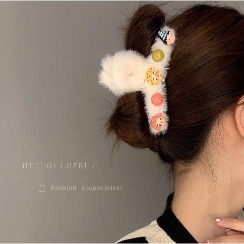 Kẹp tóc gấp tóc càng cua lông nhung mềm mại hoạt hình xinh xắn cho bạn gái GLONG_HH