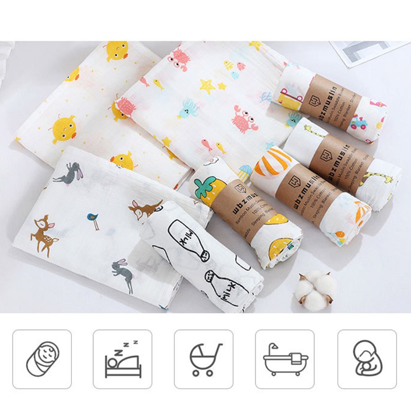 Khăn Aden Sợi Tre 100% Bamboo Muslin Chất Siêu Mềm, Cỡ Đại 115x110cm. Đồ dùng cho bé sơ sinh - Tắm