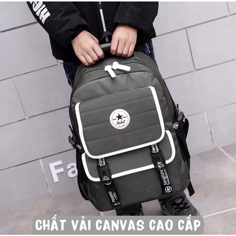 Balo Laptop Backpack 2810 Clothes Shop Balo Đi Học Đi Chơi Cao Cấp Chất Vải Canvas Dày Phong Cách Ulzzang Unisex