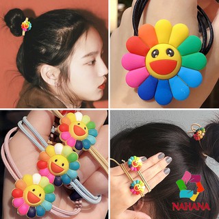 TL Dây chun buộc tóc hoa mặt trời ngũ sắc KaiKai KiKi - Phụ kiện cột tóc