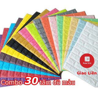 Combo 30 miếng xốp dán tường giả gạch 3d - khổ 70x77