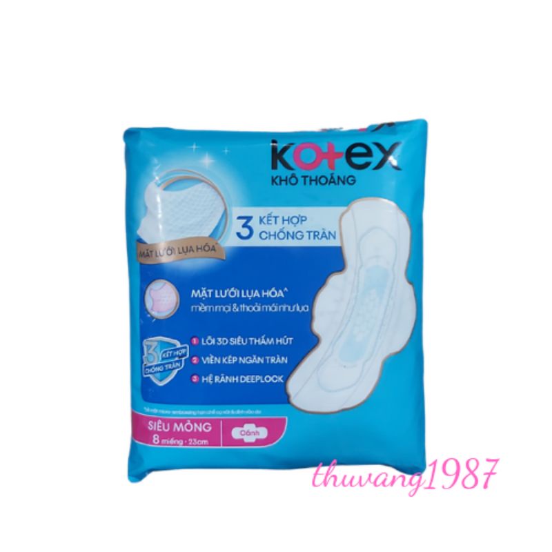 Băng vệ sinh kotex siêu mỏng cánh 8 miếng