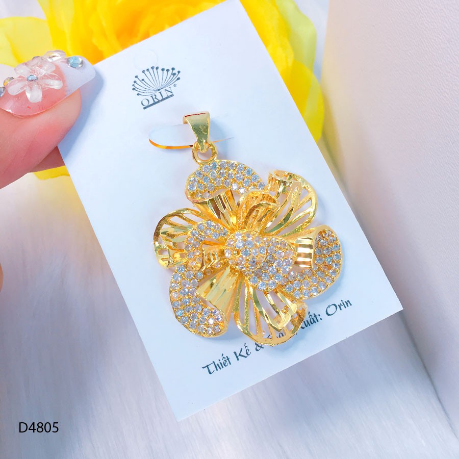 Mặt dây chuyền nữ , mặt hoa xoáy thiết kế cao cấp Orin D4805