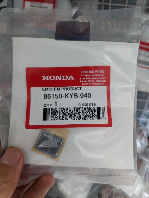 TEM LOGO HONDA LƯỜN SONIC 125R VÀ 150R CHÍNH HÃNG HONDA INDONESIA