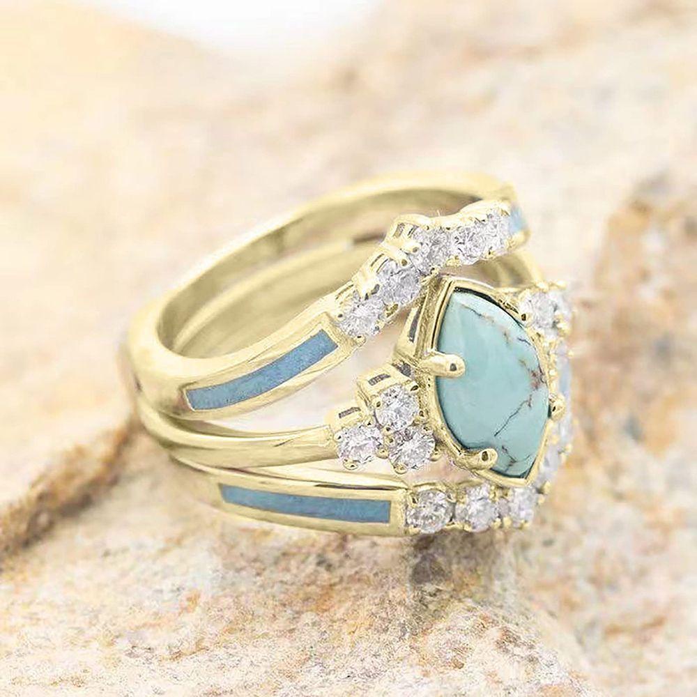 MIH Nhẫn Đính Đá Ngọc Lam Làm Quà Tặng Sinh Nhật / Ngày Của Mẹ