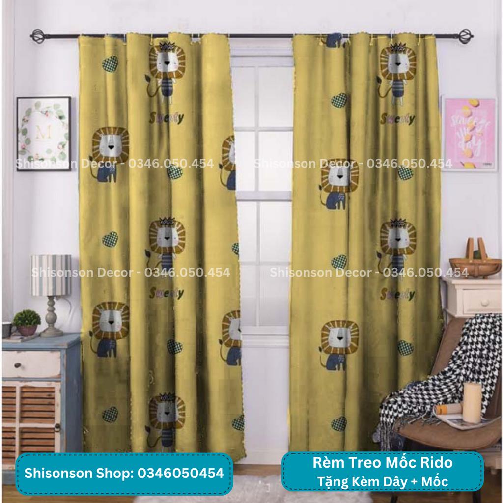 Rèm Rido Treo Bằng Mốc Che Cửa Chính, Cửa Sổ Và Gác Trọ Bằng Vải Polyeste có nhiệu họa tiết kích thước Shisonson