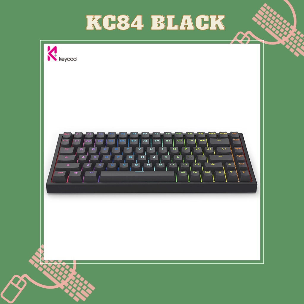 Bàn phím cơ không dây Keycool KC84 - Hotswap - RGB - Bluetooth - Wireless 2.4Hz - Type C
