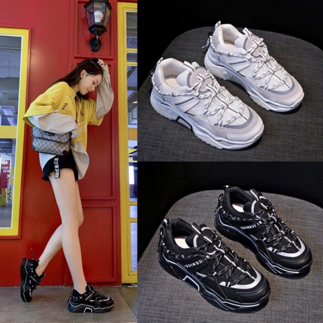 HÀNG NHẬP KHẨU -  Giày Thể Thao Phản Quang MINSU CENICE M3801, Giày Sneaker Nữ Phản Quang Hot Nhất 2020 Thiết Kế Độc Đáo