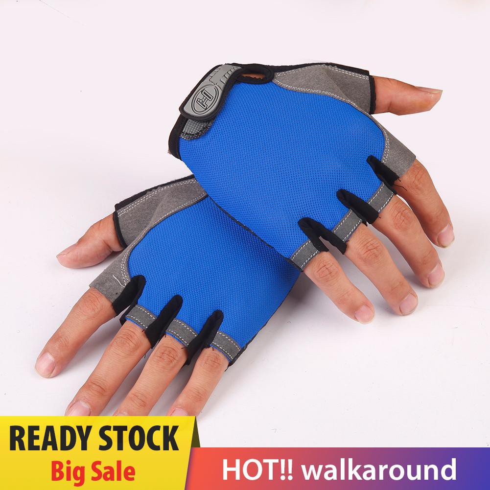 Walk Unisex Thin Breathable Outdoor Cycling Fitness Climbing Half Finger Gloves