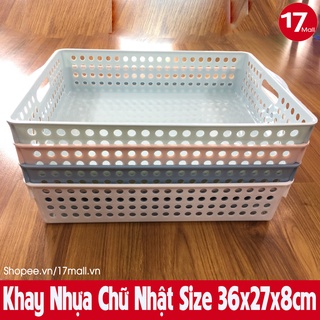 Khay nhựa chữ nhật, rổ nhựa chữ nhật size A4,B5 (36*27*8cm) - Rỗ nhựa đa năng, khay nhựa, rổ nhựa chữ nhật