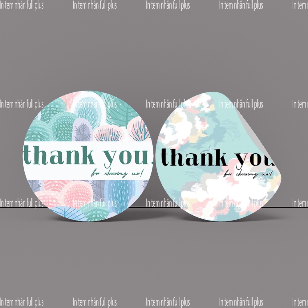 [COMBO 200 TEM + TẶNG KÈM 60 TEM] Tem dán cảm ơn hoạ tiết dễ thương, Miếng dán Decal Thank You