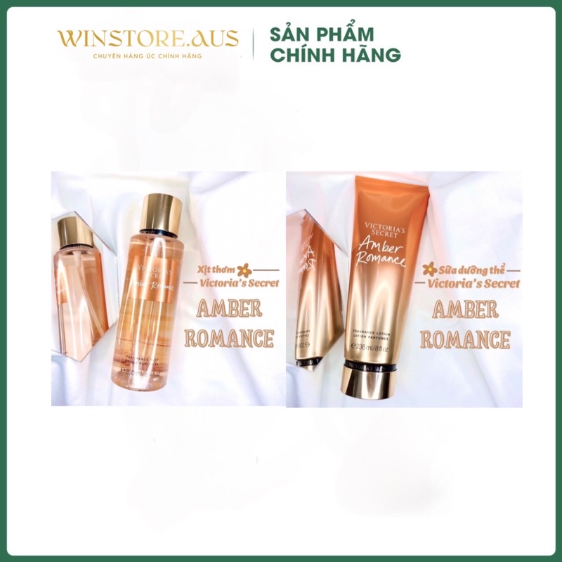 Dưỡng Thể và xịt thơm toàn thân Victoria’s Secret Fragrance Lotion Amber Romance 236ml