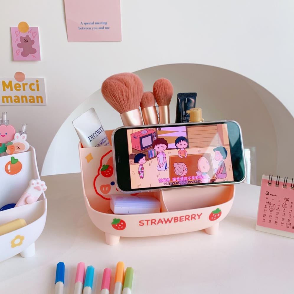 Kệ Hộp Đựng Bút Để Bàn Lưu Trữ Văn PHòng Phẩm Tặng Sticker Dễ Thương