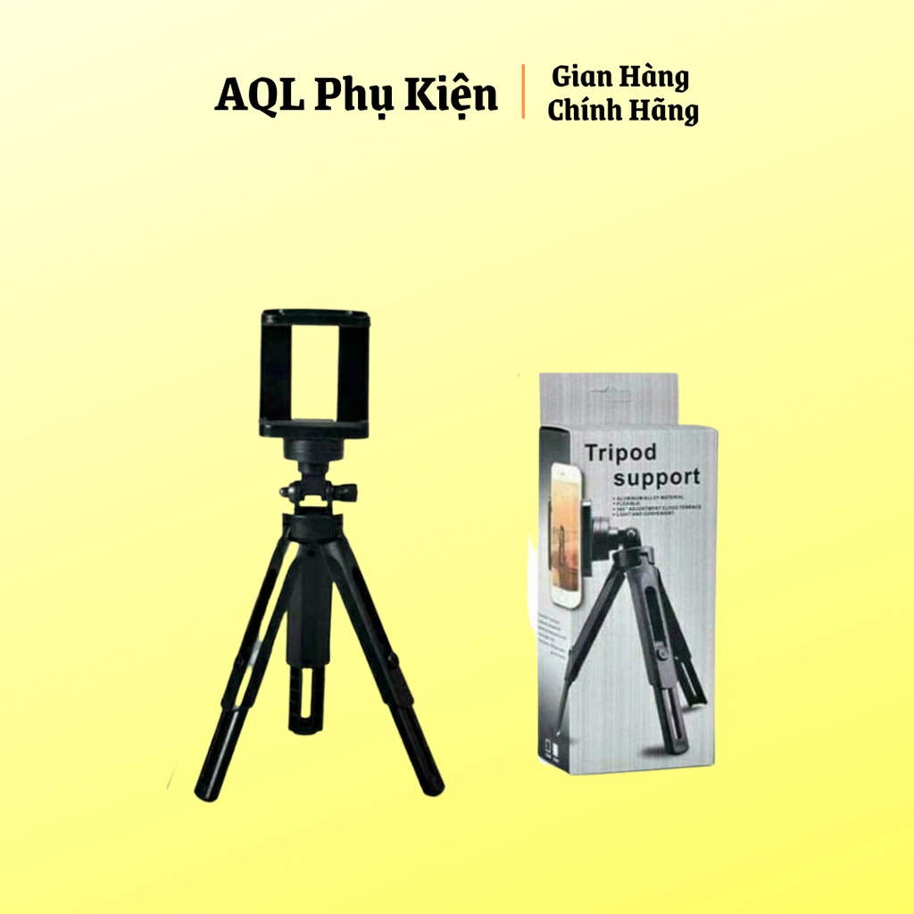 Chân Kẹp Điện Thoại Tripod Mini 3 chân Kèm Đầu Kẹp Cao Cấp - Kẹp Điện Thoại Để Bàn Gấp Gọn Tiện Lợi Dễ Dàng Sử Dụng