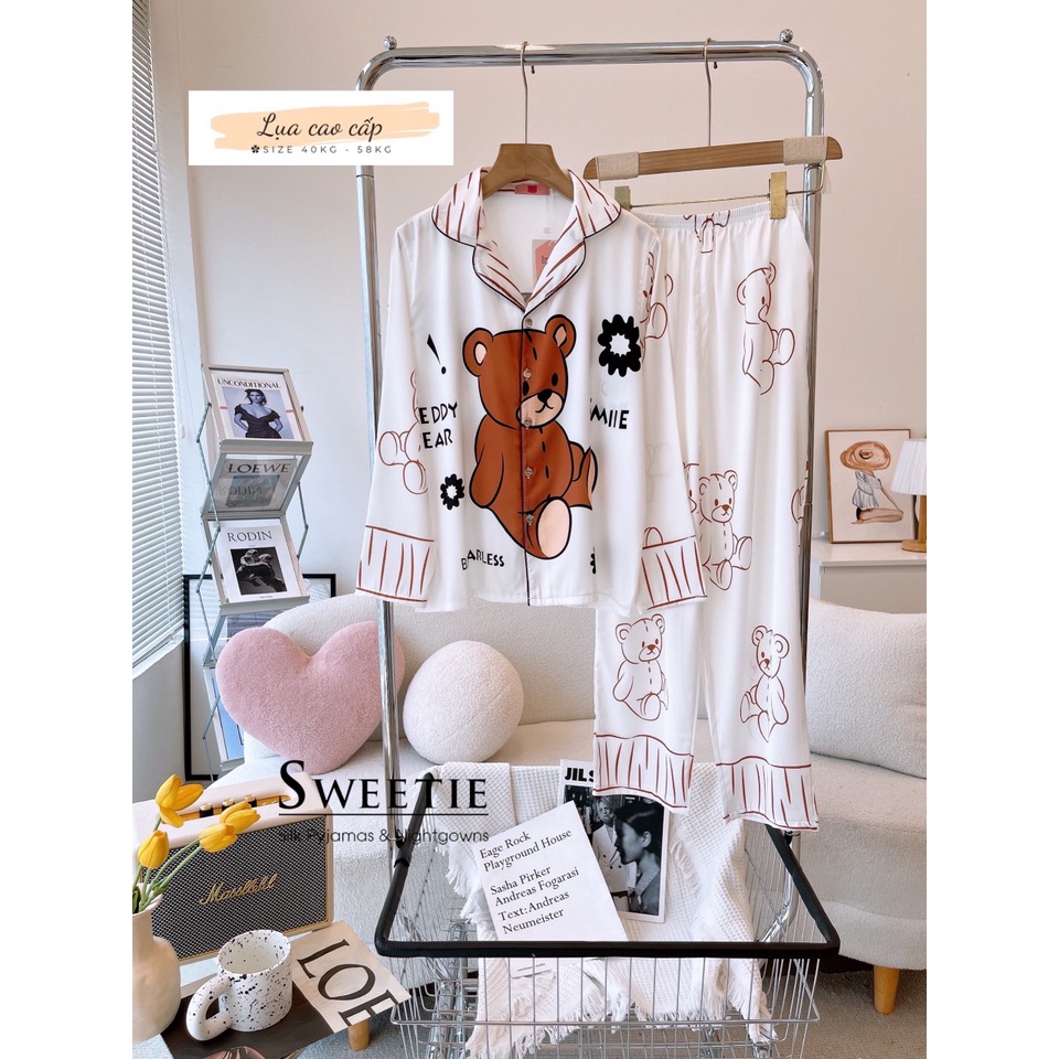 Đồ Mặc Nhà Pijama Lụa Tơ Tằm TDQD mùa hè cao cấp form 40-60kg