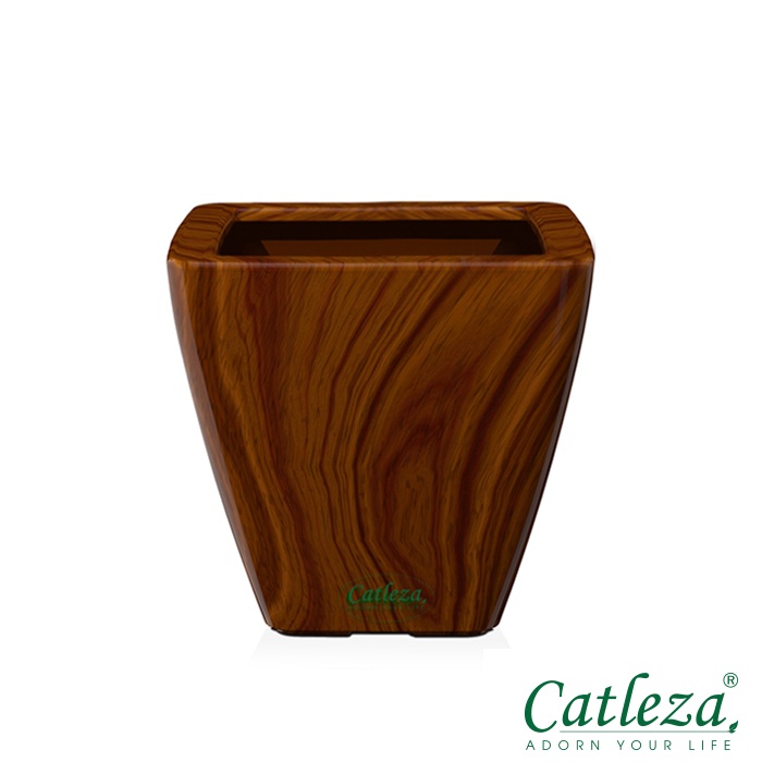 Chậu Nhựa Trồng Cây Thông Minh CATLEZA Sơn Vuông Bầu Không Ống Thăm Dò 14x14x12cm