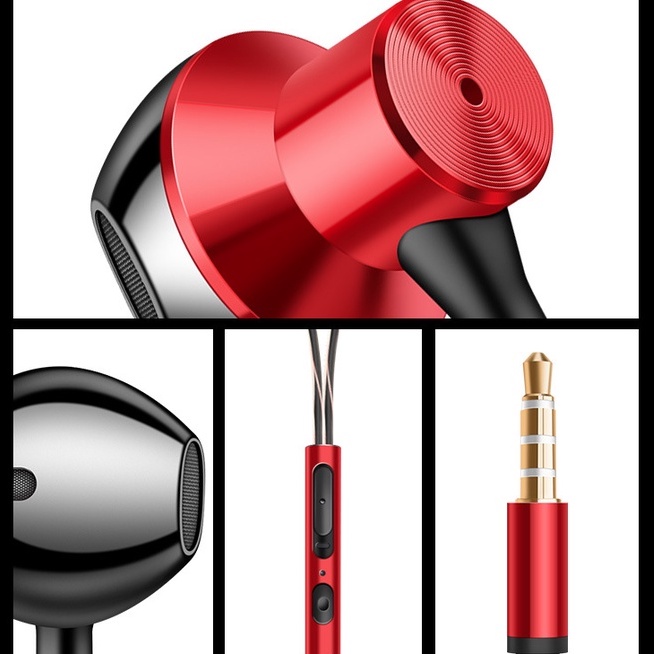 Tai nghe nhét tai có mic A21 metal thiết kế  ko đau mỏi  công nghệ chống ồn và cách âm newbox