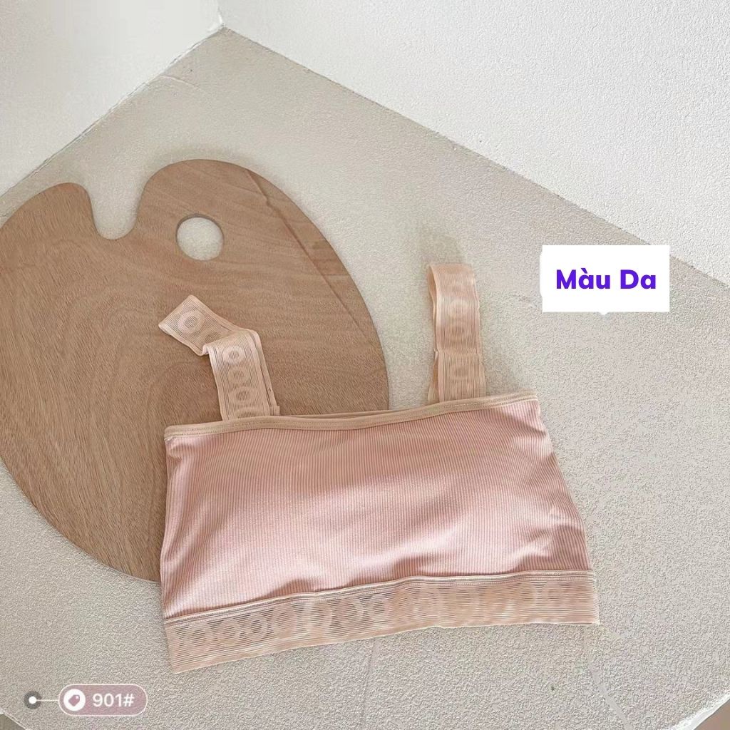 Áo bra nữ ren gân tăm 2 dây đệm mút mỏng ôm ngực mềm mại thoáng mát và gợi cảm DOPICO B901