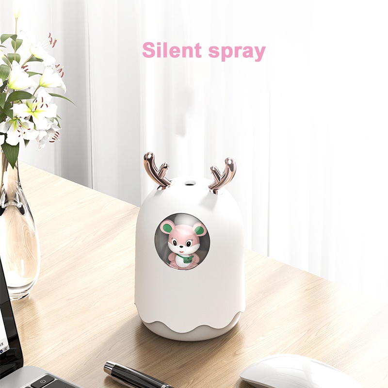 Máy Phun Sương Mini Khuếch Tán Tinh Dầu Tạo Ẩm Hình Thú Cưng 300ml Dùng Trong Phòng Ngủ Và Trên Xe Hơi Toả Hương Thơm