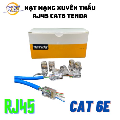 Hộp 100 Hạt bấm mạng Xuyên Thấu Rj45 CAT 6E TENDA-CAM KẾT 100% CHẤT LƯỢNG SIÊU TỐT