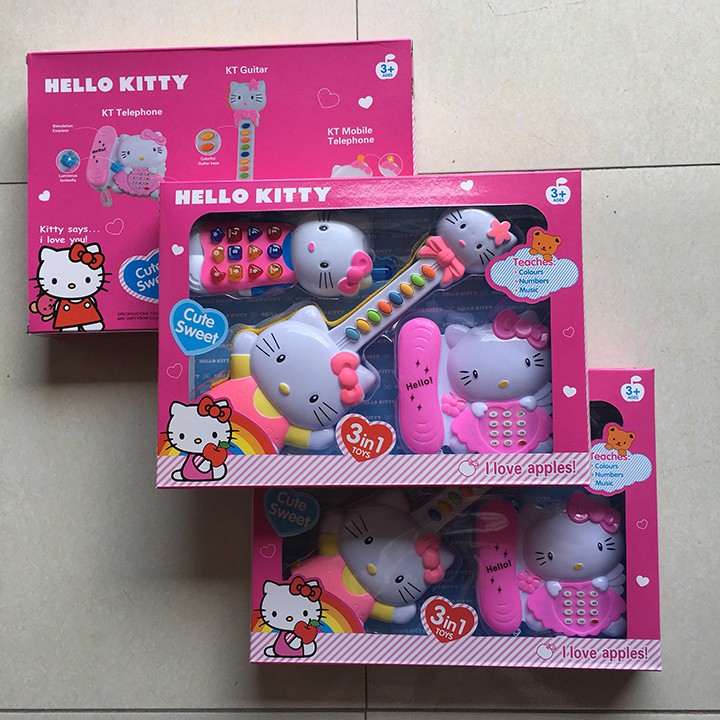 Bộ Đồ Chơi Điện Thoại & Đàn Hello Kitty