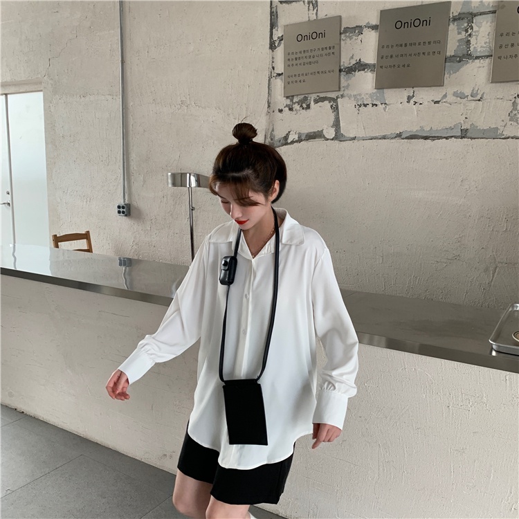 Áo sơ mi nữ Dài tay Form Dài rộng Ulzzang Hàn Quốc Sơ mi trơn nữ Tay dài Thời trang | BigBuy360 - bigbuy360.vn