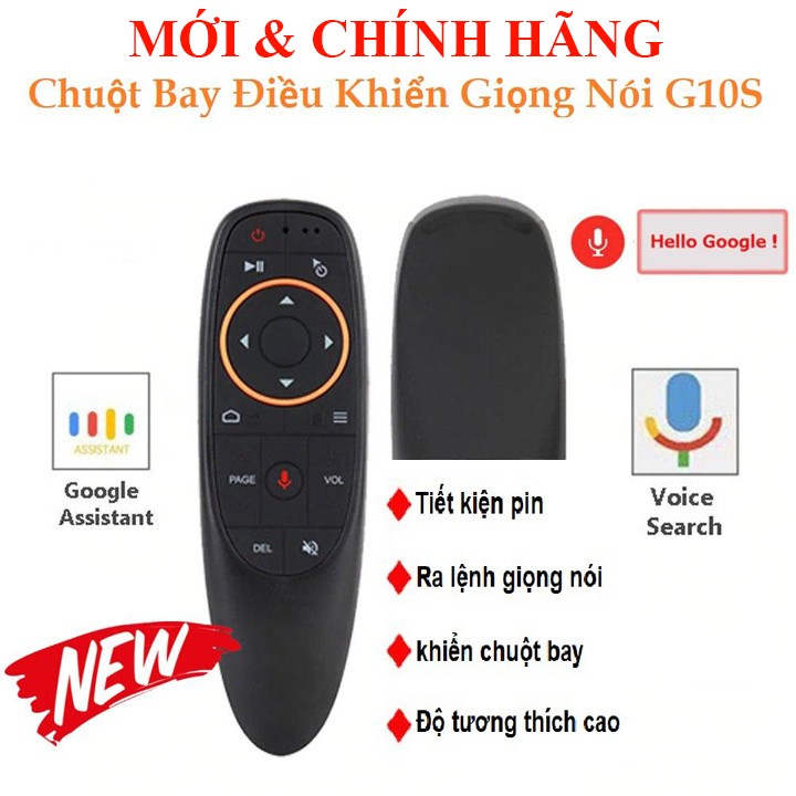 ĐIỀU KHIỂN TÌM KIẾM GIỌNG NÓI CHUỘT BAY G10S - con quay hồi chuyển dành cho tv box