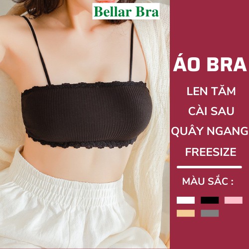 Áo Bra 2 Dây - Bra Nữ Cotton Gân Tăm Cài Sau - Áo Lót Nữ Mềm Mại Êm Ái B636