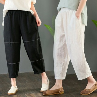 H85 Quần bigsize cạp chun ống suông rộng thời trang