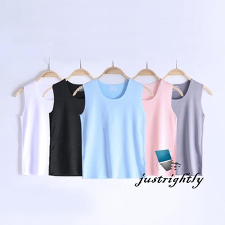 Áo Thun Không Tay Cổ Tròn Màu Trơn / Xanh / Đen / Hồng / Trắng / Xám Thời Trang Mùa Hè Cho Bé