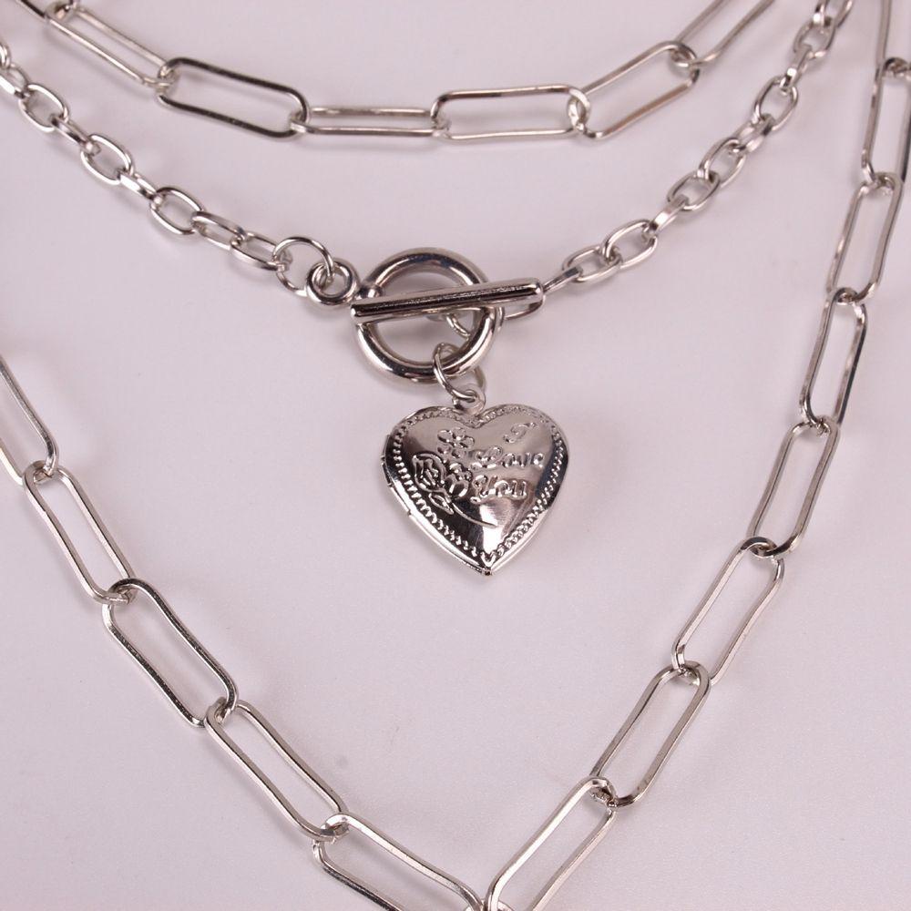 Vòng cổ Ba Lớp Chữ Y VANES1 Love Phong Cách Harajuku Dành Cho Nam