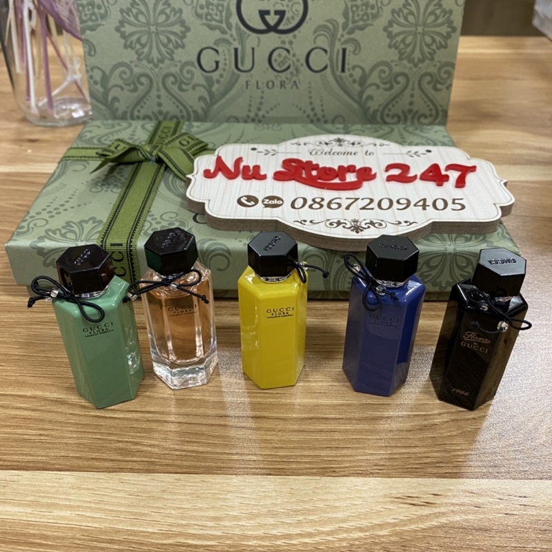 Set 5 nước hoa 5ml Gucci Flower Dance Gardenia Eau De Toilette Q Version Sample Five-piece