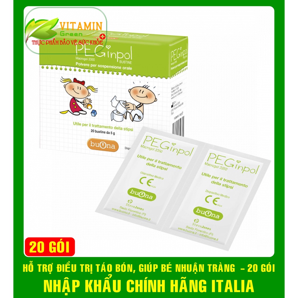 BUONA PEGINPOL GIÚP BÉ NHUẬN TRÀNG, HẾT TÁO BÓN (hộp 20 gói x 5g) | NHẬP KHẨU CHÍNH HÃNG ITALY