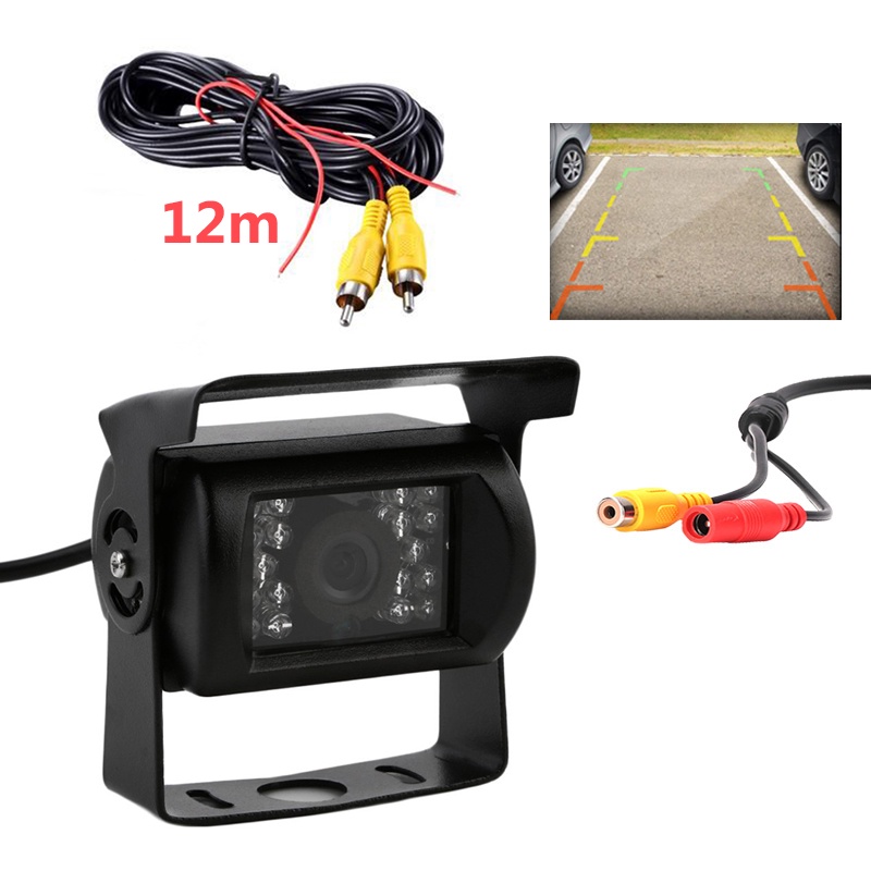 Camera Chiếu Hậu 18 Bóng LED HD Chống Thấm Nước Tầm Nhìn Ban Đêm Tự Động Cho Xe Tải