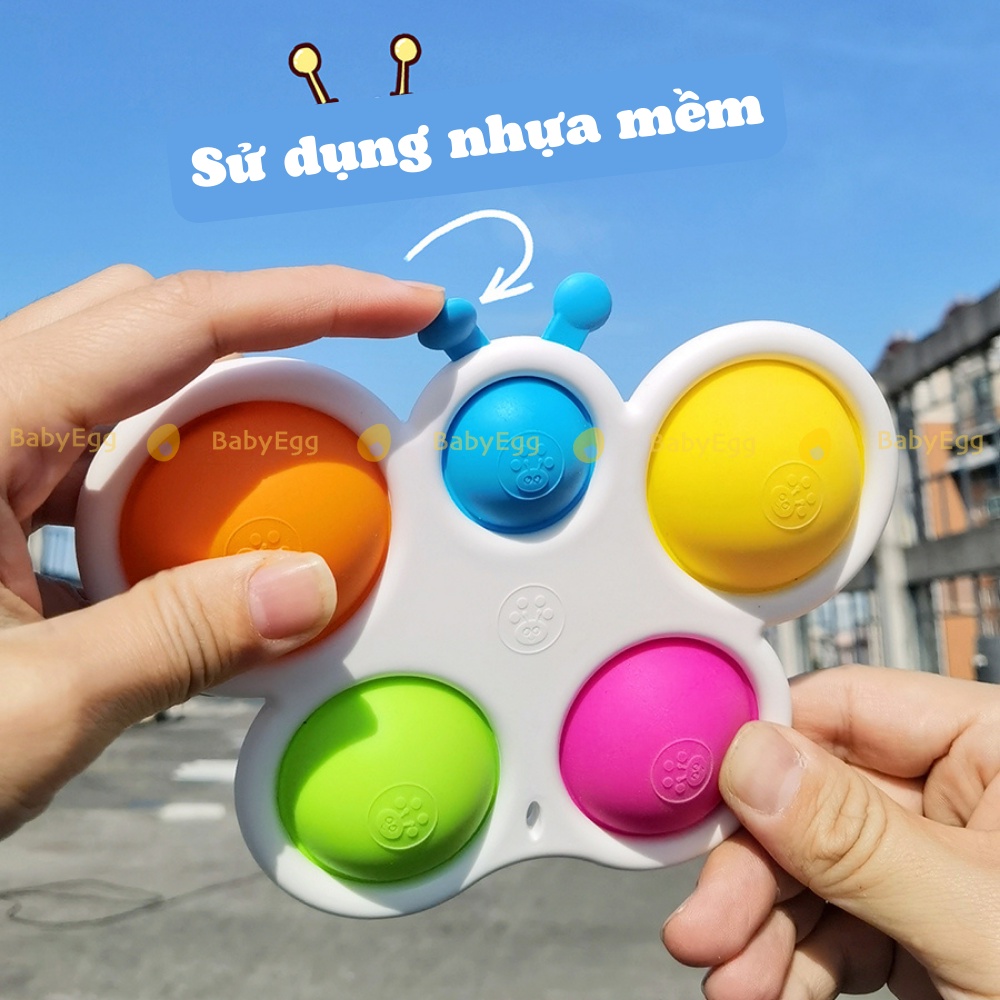 Đồ chơi thư giãn cho trẻ sơ sinh pop it hình gấu bướm cỡ lớn nút ấn bong bóng cho trẻ sơ sinh nhỏ bé trai bé gái 6+tháng