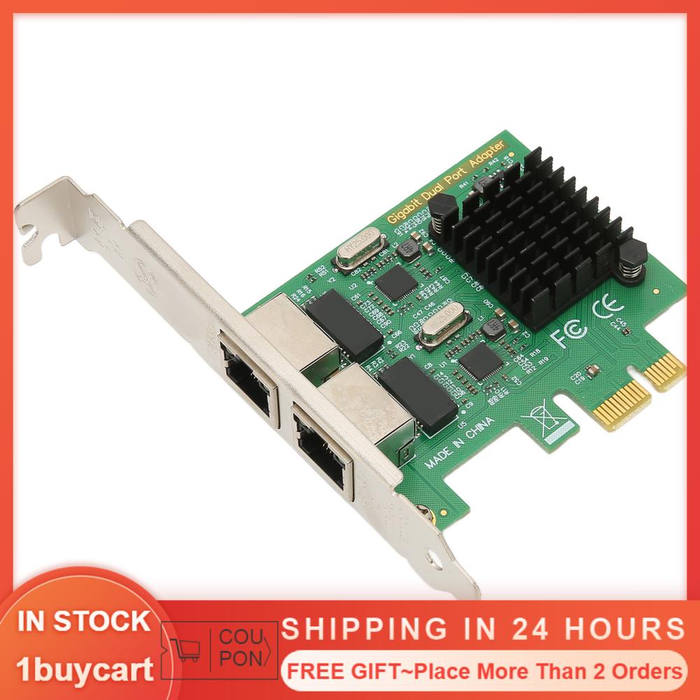 1buycart PCI E NIC Network Card 2 Way RJ45 Port for RTL8111G Chipset PCIE X1 Ethernet LAN Adapter Win Linux VMware