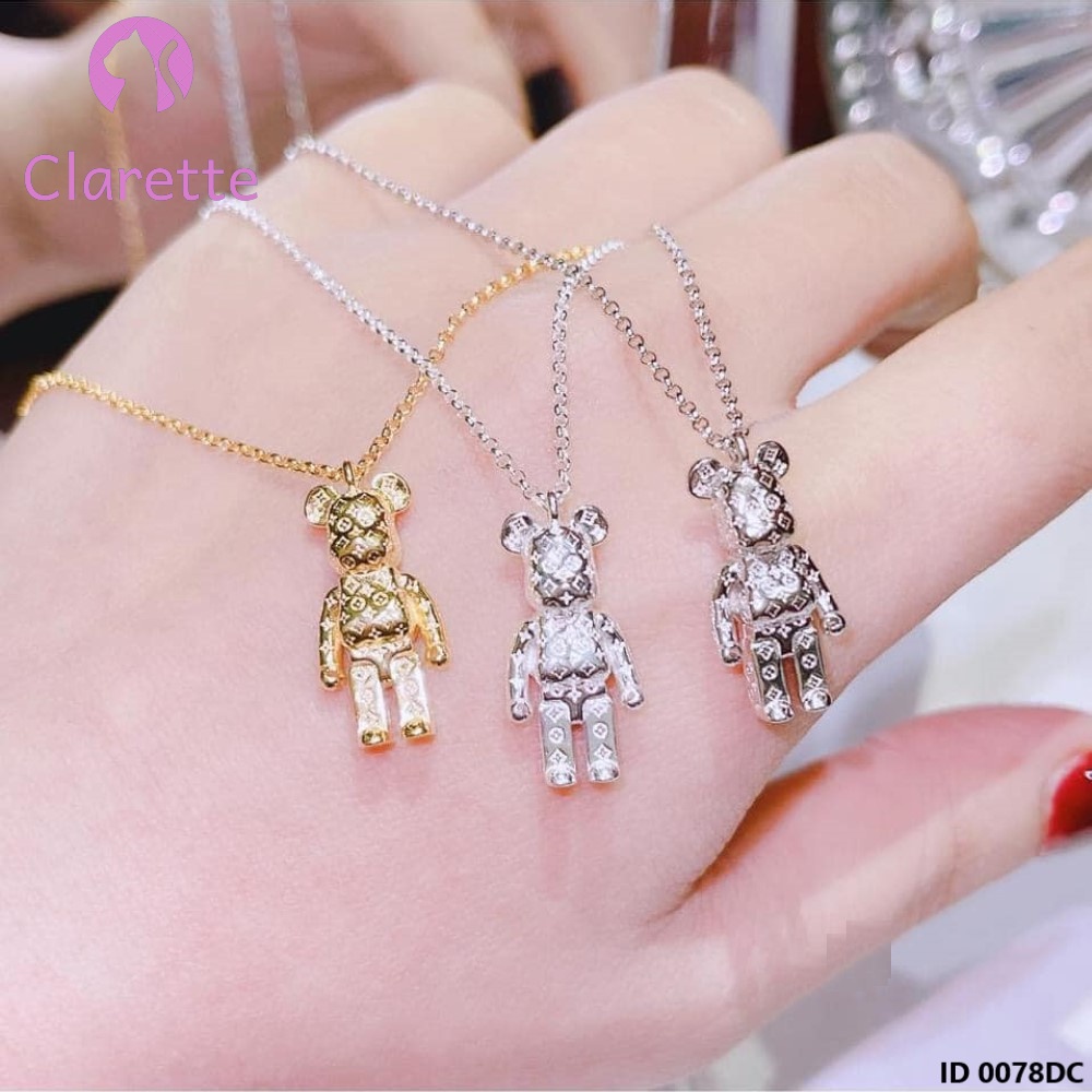 Dây chuyền bạc mặt hình gấu Bearbrick Clarette 0078DC