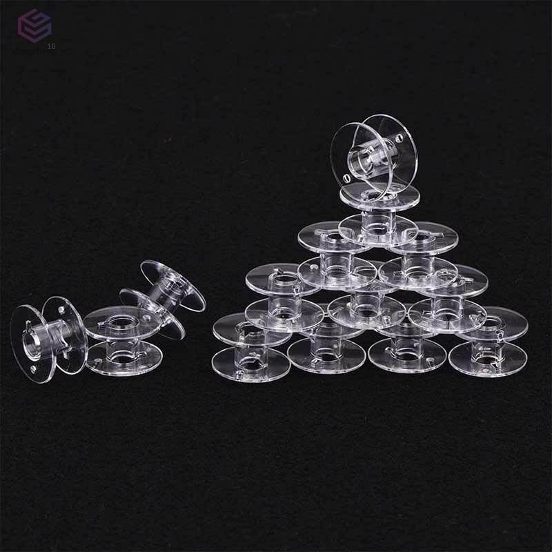Set 25 Suốt Chỉ Bằng Nhựa Kèm Hộp Đựng Dành Cho Máy May Brother Janome Singer Elna