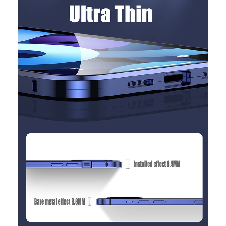 360° Ốp Điện Thoại Kính Cường Lực Hai Mặt Từ Tính Bảo Vệ Toàn Diện Cho iPhone 14 13 12 11 Pro 13 Pro Max 12 Pro 14 Plus 14 Pro Max