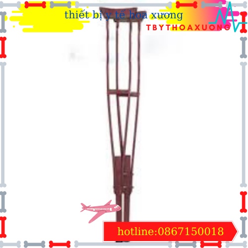 Nạng Chống Nách Bằng Gỗ-Nạng Nách Tập Đi Cho Người Già