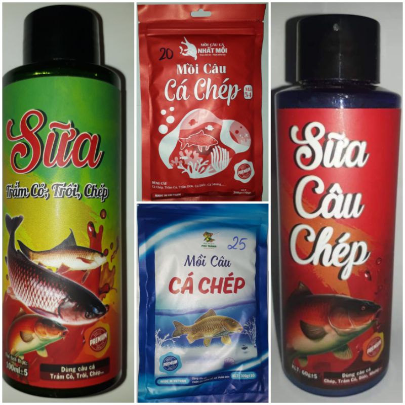 Combo(bài mồi) Gồm Tinh mùi dụ cá và mồi câu cá chép,Bộ Tứ kết hợp hoàn hảo của hãng Mồi Câu Cá Phú Thành