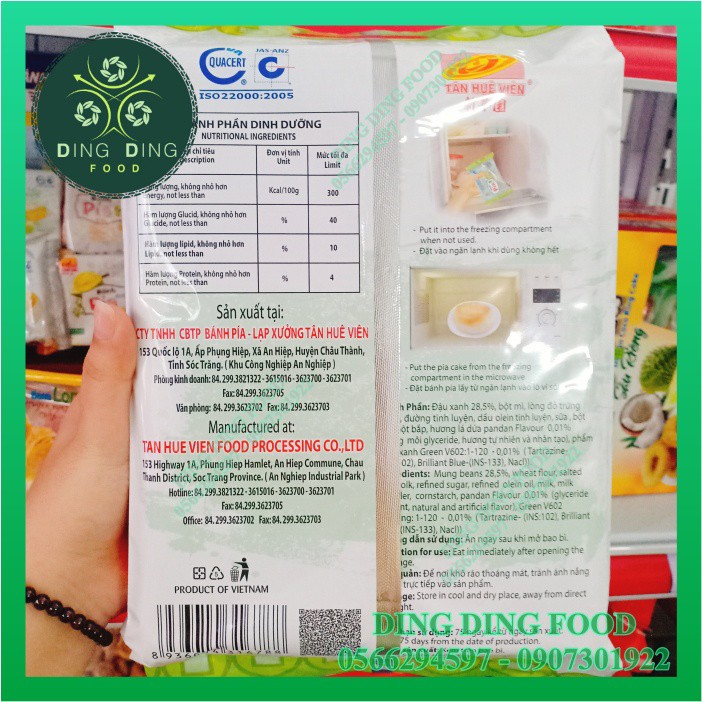 [ 1 Bịch 12 Cái ] Bánh Pía Mini Kim Sa Dứa Trứng 480g Tân Huê Viên - DING DING FOOD