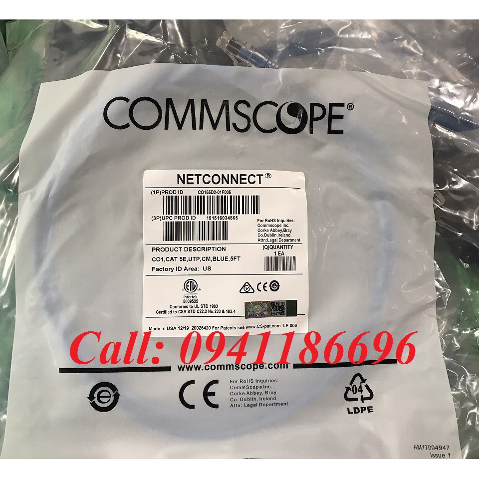 Dây nhảy patch cord Commscope Cat5/Cat6 các loại