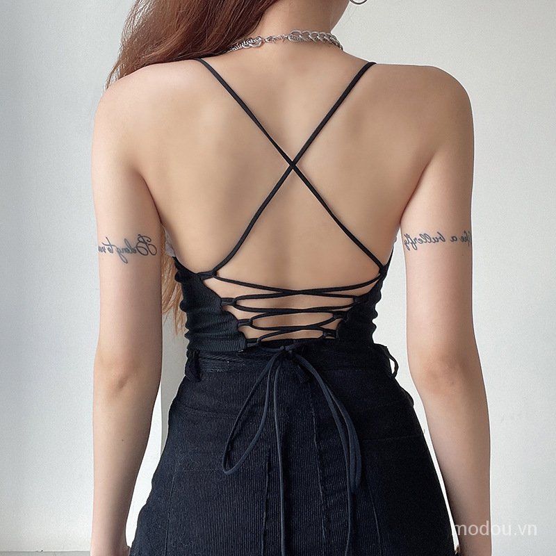 Áo Sát Nách Dây Mảnh Thiết Kế Hở Lưng Quyến Rũ