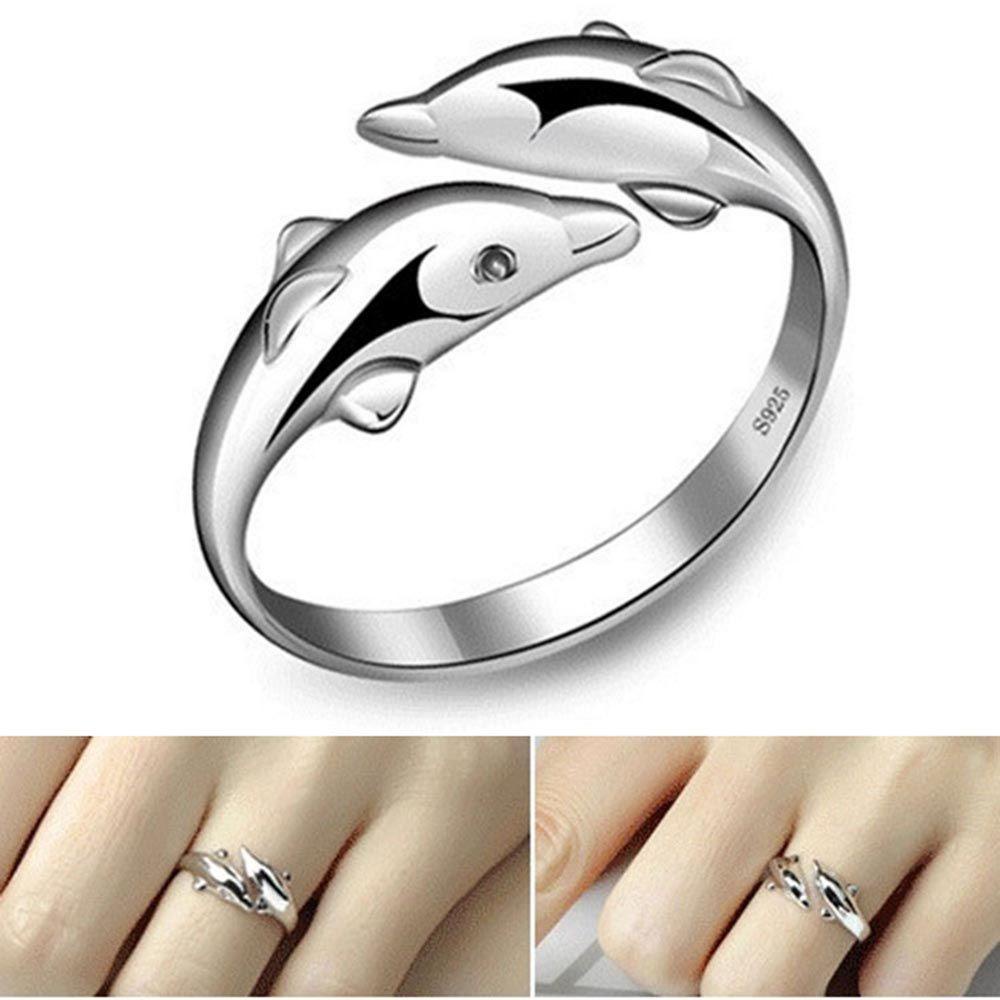 Nhẫn NORMAN Hình Cá Heo Đôi Có Thể Điều Chỉnh Kích