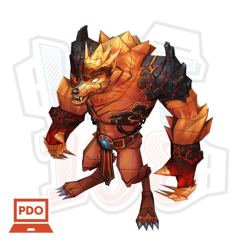 Mô hình giấy Game Liên minh huyền thoại Firefang Warwick the Blood Hunter - League of Legends